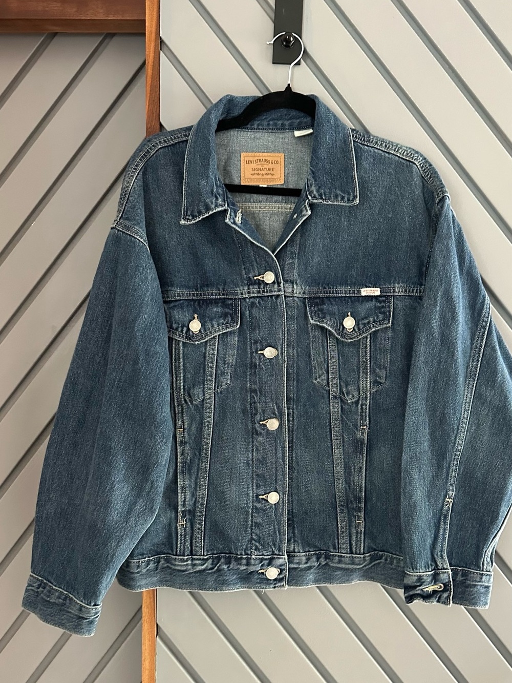 Levi's Signature Blue Denim Jacket with Tan Patch